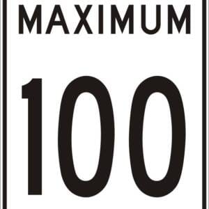 Limite de vitesse 100 Km/h maximum