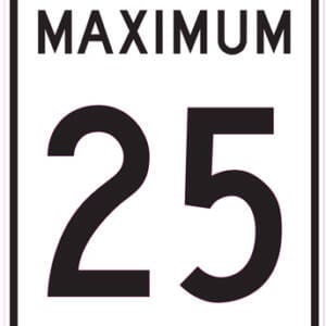 Limite de vitesse 25 km/h maximum