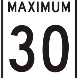 Limite de vitesse 30 Km/h maximum