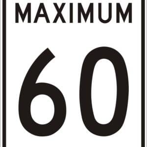 Limite de vitesse 60 Km/h maximum