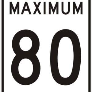Limite de vitesse 80 Km/h maximum