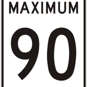 Limite de vitesse 90 Km/h maximum
