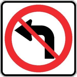 Interdiction de tourner à gauche