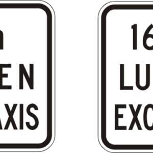Panonceau heures, jours, excepté taxis