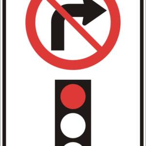 Interdiction de tourner à droite au feu rouge