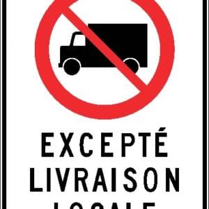Camion interdit excepté livraison locale
