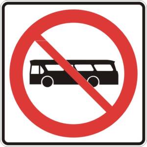 Accès interdit aux autobus urbains