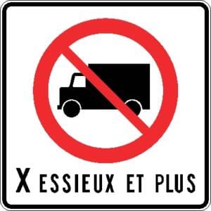 Camion interdit X essieux et plus