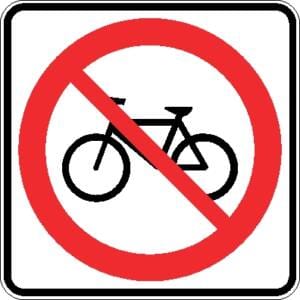 Accès interdit aux bicyclettes