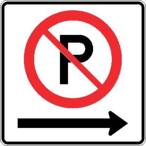 Interdiction de stationner flèche à droite