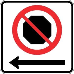 Interdiction d'arrêter flèche à gauche