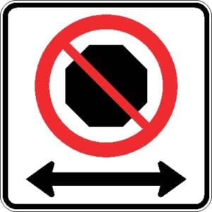 Interdiction d'arrêter flèche des deux côtés