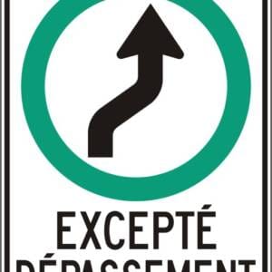 Trajet obligatoire pour voie de dépassement ascendante