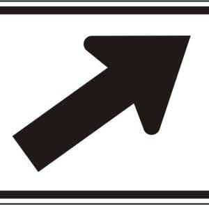 Panonceau de direction oblique à droite
