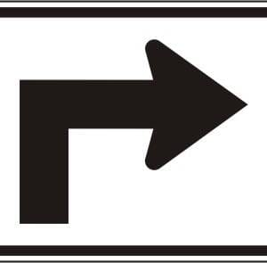 Panonceau de direction avancé vers la droite