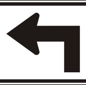 Panonceau de direction avancé vers la gauche