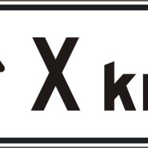 Panonceau de direction flèche tout droit et distance