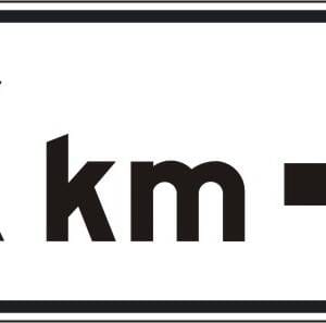 Panonceau de direction flèche à droite et distance