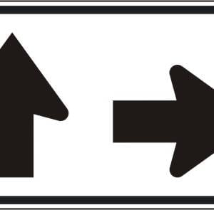 Panonceau de direction tout droit ou à droite