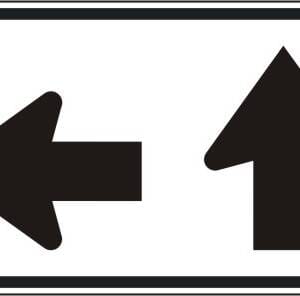 Panonceau de direction à gauche ou tout droit