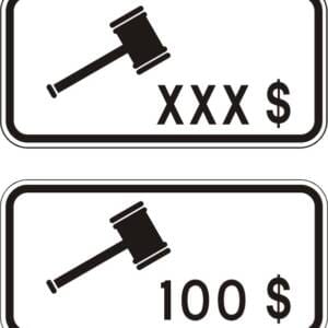 Panonceau amende XXX $