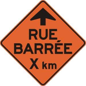 Signal avancé de rue barrée 2km T-085-2
