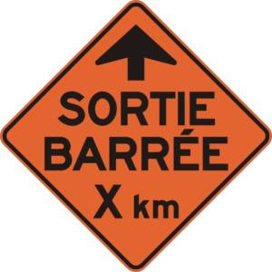 Signal avancé sortie barrée 4 km T-085-4