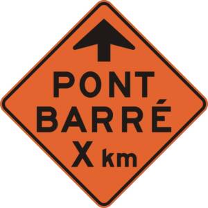 Signal avancé d'un pont barré 5 km T-085-5