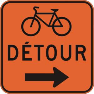 DÉTOUR bicyclette, flèche droite T-090-6-D