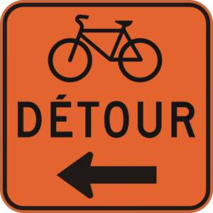 DÉTOUR bicyclette, flèche gauche T-090-6-G
