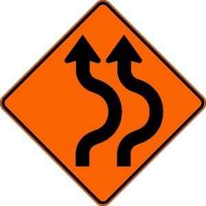 Déviation de 2 voies parallèles à droite T-110-5-D