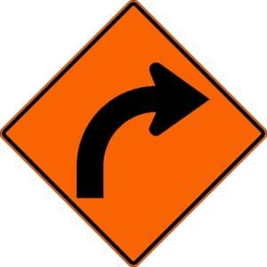 Signal avancé de direction de voie tourner à droite T-D-100-2-D
