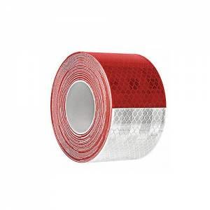 Pellicule Diamant alternée rouge et blanc en rouleau de 3"  x 150 pi.